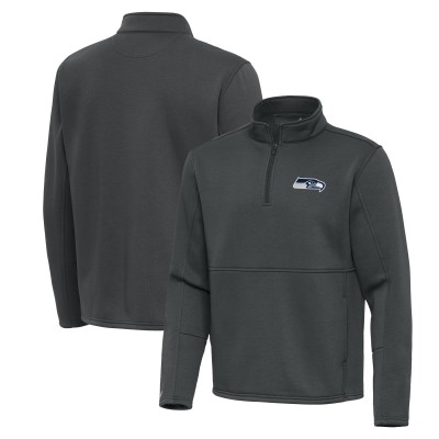 Seattle Seahawks Antigua Pewter Twist Quarter-Zip Pullover Jacket
