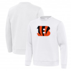 Cincinnati Bengals Antigua White Relevant Lightweight Pullover Sweatshirt Cincinnati Bengals Antigua White Relevant Lightweight Pullover Sweatshirt