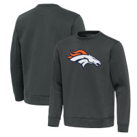Свитшот Denver Broncos Antigua Pewter Relevant Lightweight Pullover