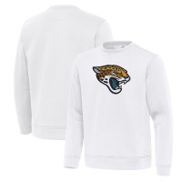 Jacksonville Jaguars Antigua White Relevant Lightweight Pullover Sweatshirt