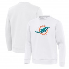 Miami Dolphins Antigua White Relevant Lightweight Pullover Sweatshirt
