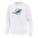 Miami Dolphins Antigua White Relevant Lightweight Pullover Sweatshirt
