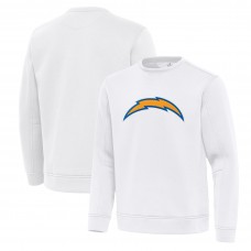 Los Angeles Chargers Antigua White Relevant Lightweight Pullover Sweatshirt