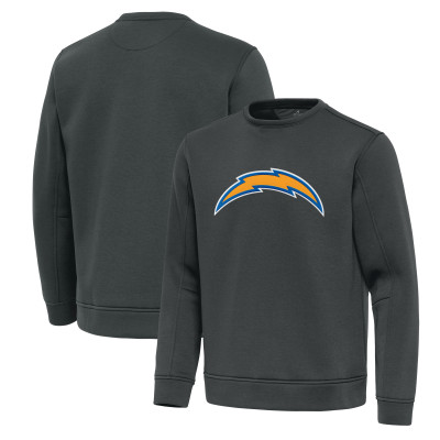Los Angeles Chargers Antigua Pewter Relevant Lightweight Pullover Sweatshirt