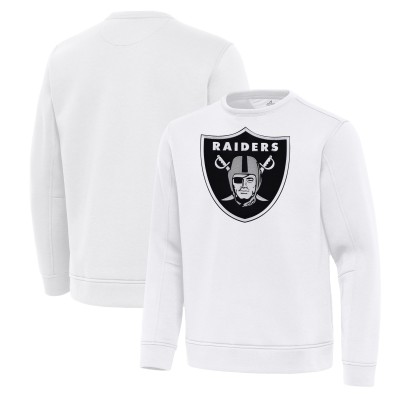 Las Vegas Raiders Antigua White Relevant Lightweight Pullover Sweatshirt