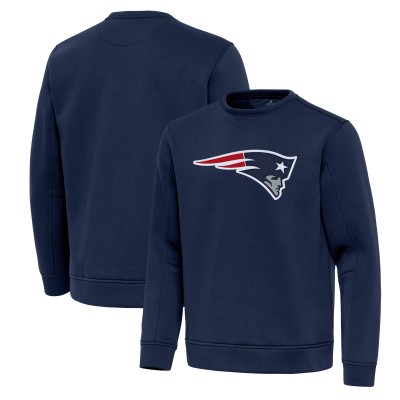 New England Patriots Antigua Navy Relevant Lightweight Pullover Sweatshirt