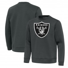 Las Vegas Raiders Antigua Pewter Relevant Lightweight Pullover Sweatshirt