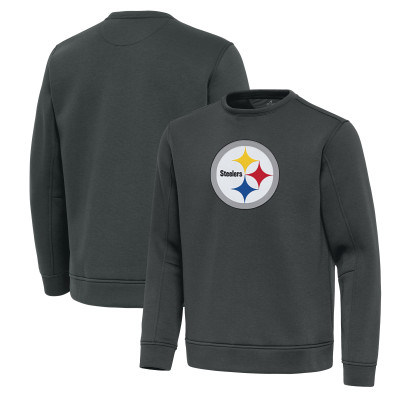 Свитшот Pittsburgh Steelers Antigua Pewter Relevant Lightweight Pullover