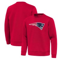 New England Patriots Antigua Red Relevant Lightweight Pullover Sweatshirt