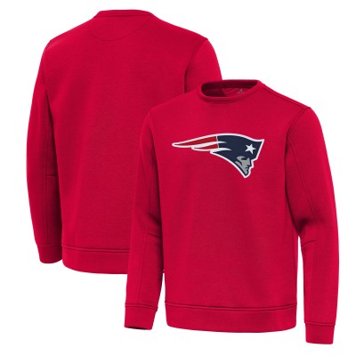 New England Patriots Antigua Red Relevant Lightweight Pullover Sweatshirt