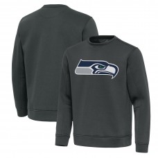 Seattle Seahawks Antigua Pewter Relevant Lightweight Pullover Sweatshirt