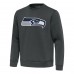 Seattle Seahawks Antigua Pewter Relevant Lightweight Pullover Sweatshirt