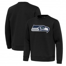 Seattle Seahawks Antigua Black Relevant Lightweight Pullover Sweatshirt