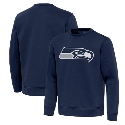 Seattle Seahawks Antigua College Navy Relevant Lightweight Pullover Sweatshirt