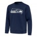 Seattle Seahawks Antigua College Navy Relevant Lightweight Pullover Sweatshirt