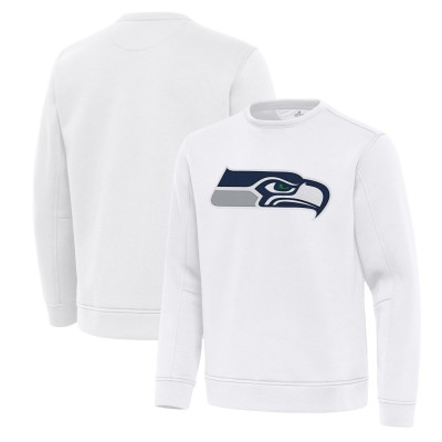 Seattle Seahawks Antigua White Relevant Lightweight Pullover Sweatshirt