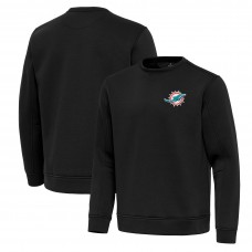 Miami Dolphins Antigua Black Relevant Lightweight Pullover Sweatshirt