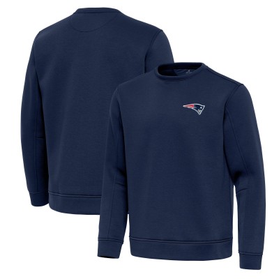 New England Patriots Antigua Navy Relevant Lightweight Pullover Sweatshirt