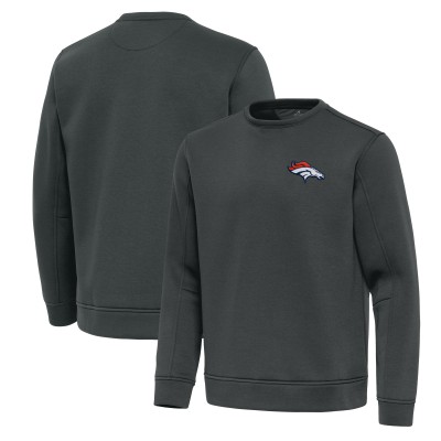 Denver Broncos Antigua Pewter Relevant Lightweight Pullover Sweatshirt
