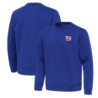 New York Giants Antigua Royal Relevant Lightweight Pullover Sweatshirt