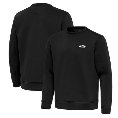New York Jets Antigua Black Relevant Lightweight Pullover Sweatshirt