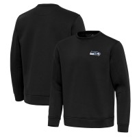 Seattle Seahawks Antigua Black Relevant Lightweight Pullover Sweatshirt