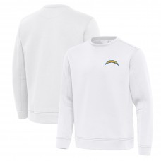 Los Angeles Chargers Antigua White Relevant Lightweight Pullover Sweatshirt