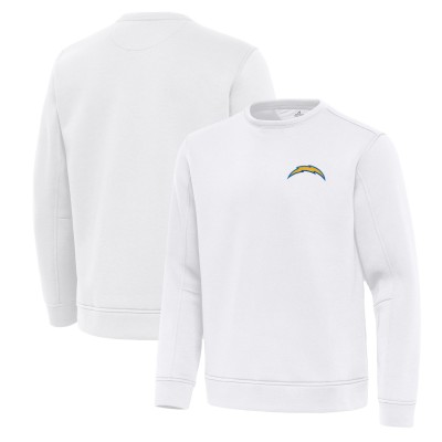 Los Angeles Chargers Antigua White Relevant Lightweight Pullover Sweatshirt