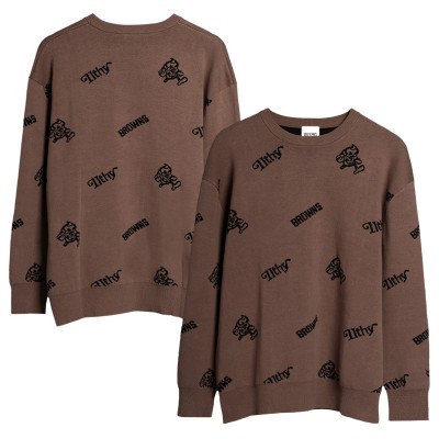Unisex Brown ILTHY x Cleveland Browns Premium Jacquard Print Pullover Sweater