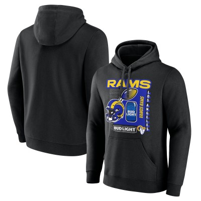 Los Angeles Rams Black Bud Light Pullover Hoodie