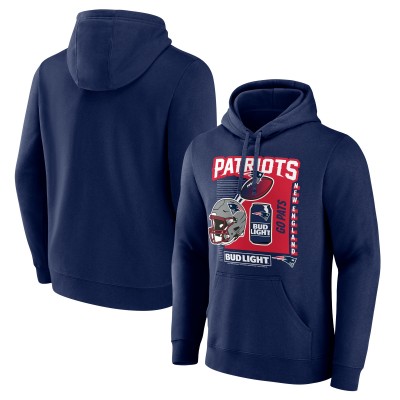 New England Patriots Navy Bud Light Pullover Hoodie