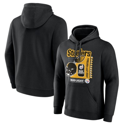 Pittsburgh Steelers Black Bud Light Pullover Hoodie
