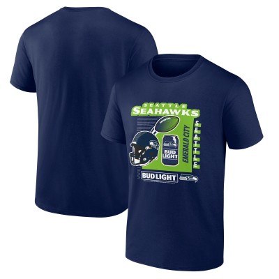Seattle Seahawks Navy Bud Light T-Shirt