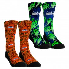 Unisex Seattle Seahawks Rock Em Socks Halloween Crew Socks 2-Pack Set