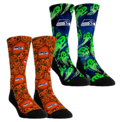Unisex Seattle Seahawks Rock Em Socks Halloween Crew Socks 2-Pack Set