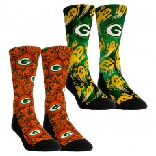 Unisex Green Bay Packers Rock Em Socks Halloween Crew Socks 2-Pack Set