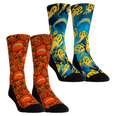 Unisex Los Angeles Chargers Rock Em Socks Halloween Crew Socks 2-Pack Set