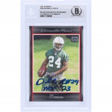 Darrelle Revis New York Jets Autographed 2007 Bowman #199 Beckett Fanatics Witnessed Authenticated Rookie Card with HOF 23 Inscription Darrelle Revis New York Jets Autographed 2007 Bowman #199 Beckett Fanatics Witnessed Authenticated Rookie Card with HOF 23 Inscription