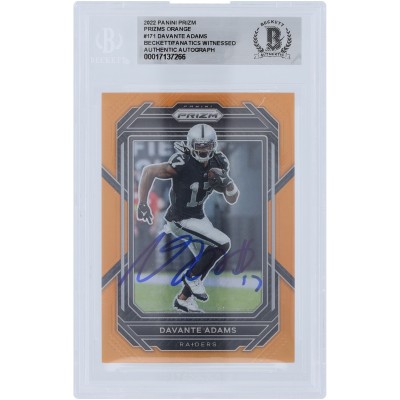 Davante Adams Las Vegas Raiders Autographed 2022 Panini Prizm Orange Prizm #171 #/249 Beckett Fanatics Witnessed Authenticated Card