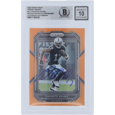 Davante Adams Las Vegas Raiders Autographed 2022 Panini Prizm Orange Prizm #171 #/249 Beckett Fanatics Witnessed Authenticated 10 Card