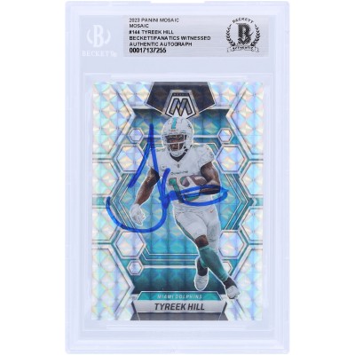 Tyreek Hill Miami Dolphins Autographed 2023 Panini Mosaic Mosaic Silver #144 Beckett Fanatics Witnessed Authenticated Card