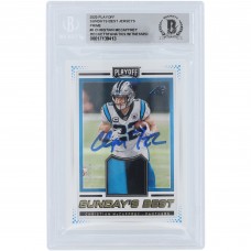 Christian McCaffrey Carolina Panthers Autographed 2020 Panini Playoff Gold Sundays Best Jersey Dual-Color Relic #SB-CM #/50 Beckett Fanatics Witnessed Authenticated Card