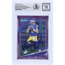 Matthew Stafford Los Angeles Rams Autographed 2021 Panini Donruss Purple Season Stat Line #139 #/500 Beckett Fanatics Witnessed Authenticated 10 Card Matthew Stafford Los Angeles Rams Autographed 2021 Panini Donruss Purple Season Stat Line #139 #/500 Beckett Fanatics Witnessed Authenticated 10 Card