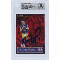 Matthew Stafford Los Angeles Rams Autographed 2021 Panini Illusions Red #16 #/99 Beckett Fanatics Witnessed Authenticated Card Matthew Stafford Los Angeles Rams Autographed 2021 Panini Illusions Red #16 #/99 Beckett Fanatics Witnessed Authenticated Card