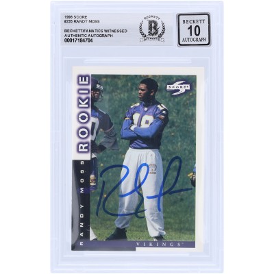 Randy Moss Minnesota Vikings Autographed 1998 Score #235 Beckett Fanatics Witnessed Authenticated 10 Rookie Card