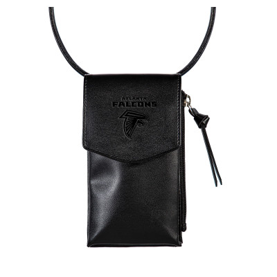Atlanta Falcons Black Hybrid Leather Crossbody Cell Phone Wallet
