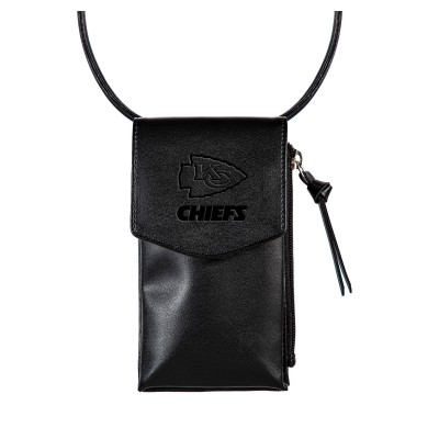 Kansas City Chiefs Black Hybrid Leather Crossbody Cell Phone Wallet