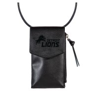 Detroit Lions Black Hybrid Leather Crossbody Cell Phone Wallet
