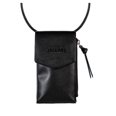 Jacksonville Jaguars Black Hybrid Leather Crossbody Cell Phone Wallet