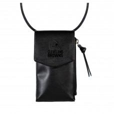 Cleveland Browns Black Hybrid Leather Crossbody Cell Phone Wallet